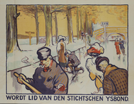 700248 Affiche van de ijsvereniging Den Stichtschen IJsbond (S.Y.B.).